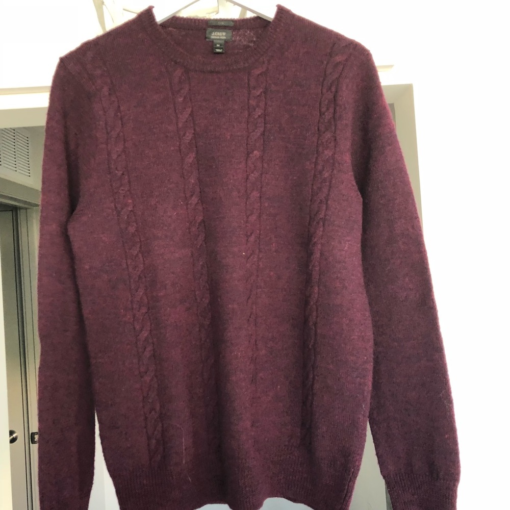 Mens J Crew Wool Sweater with Elbow patches